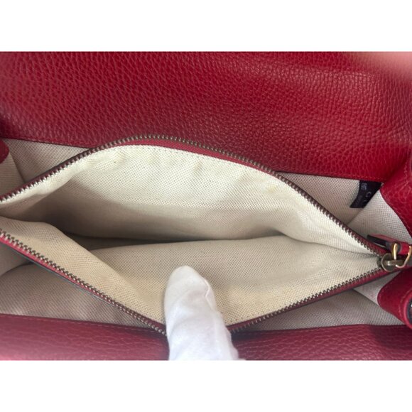 Gucci Red Leather Dionysus Shoulder Bag With Chain Strap & Embellished Tiger Hea - Picture 16 of 16